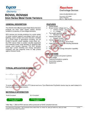 ROV05-180M-S-2 datasheet  